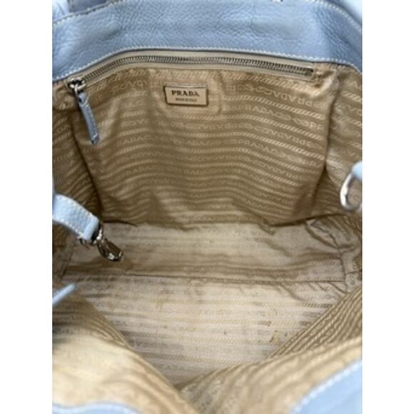 Prada‎ Vitello Daino Shoulder Bag*Beautiful Pale Blue*Great Condition w/COA - Picture 12 of 16